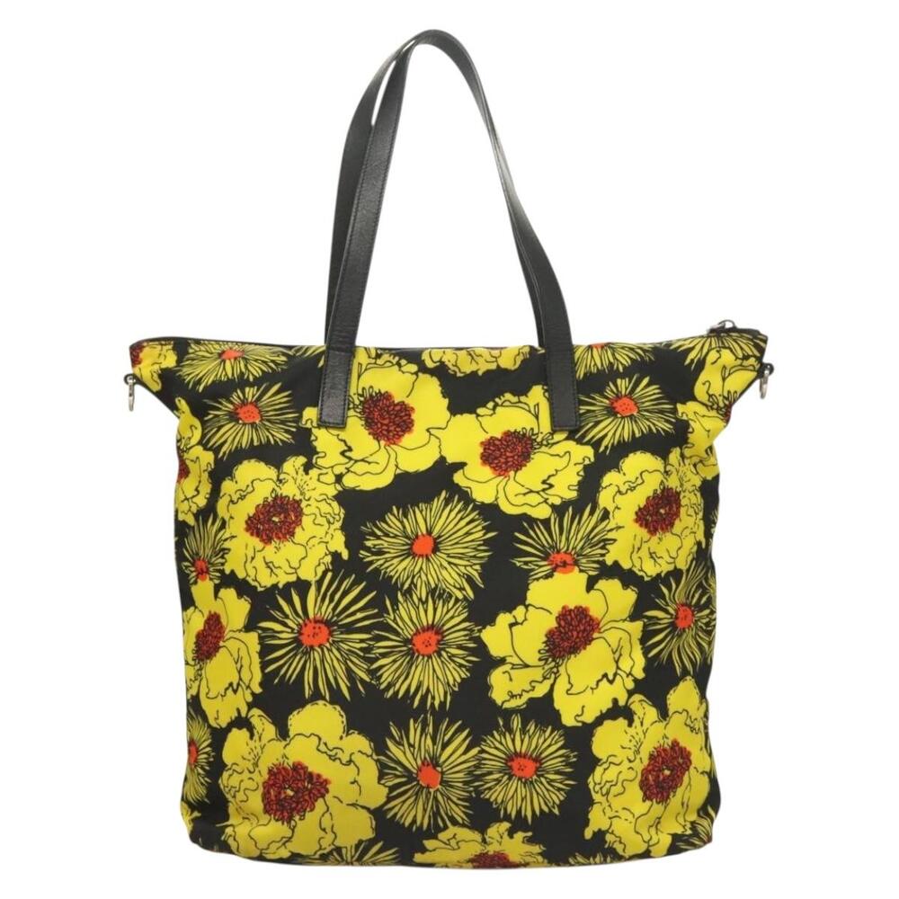 PRADA Hand Bag Nylon Yellow Silver - Picture 3 of 9